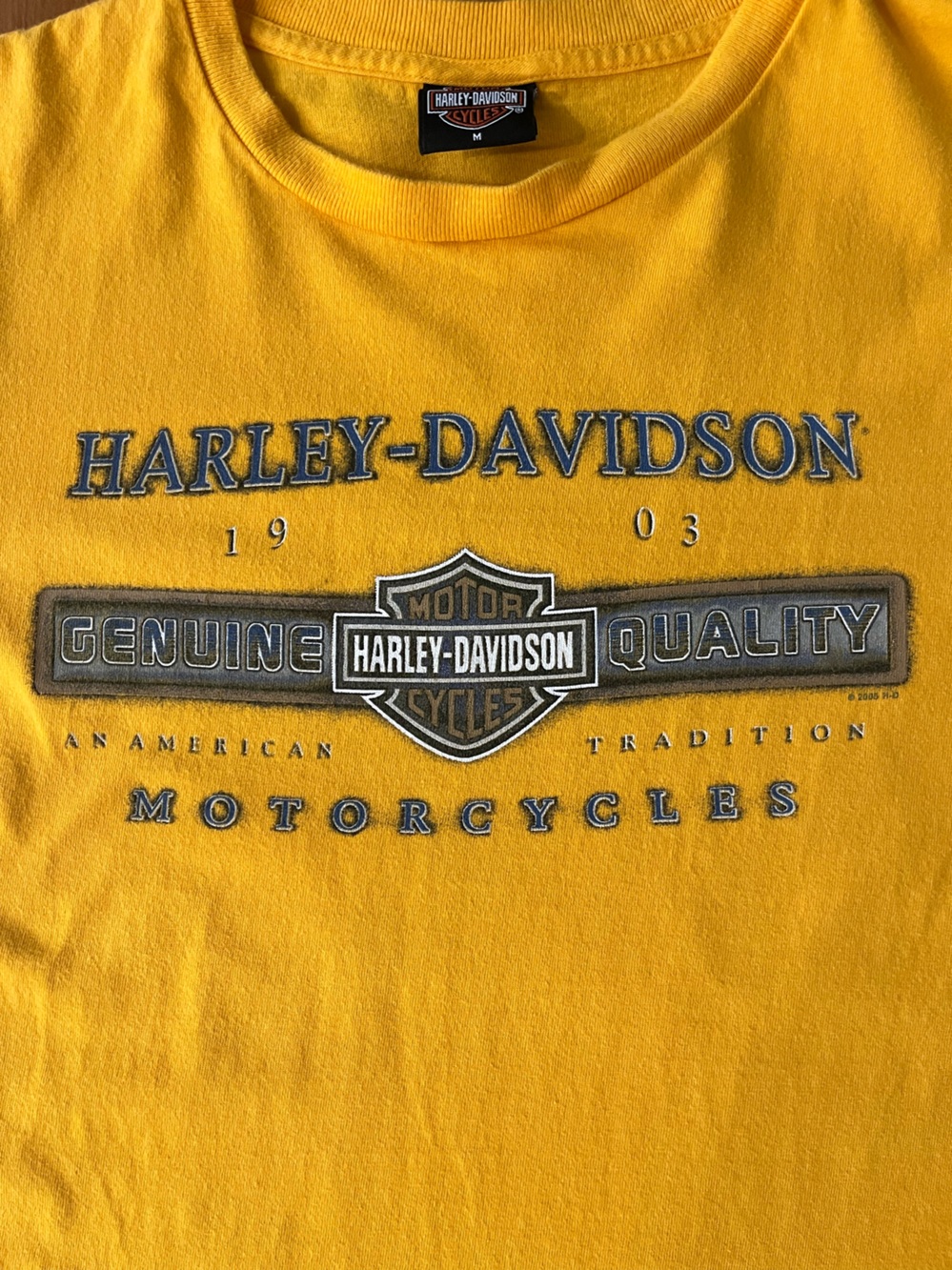 Harley-Davidson Y2K Yellow Graphic T-Shirt Orlando, Florida Medium Made in USA
